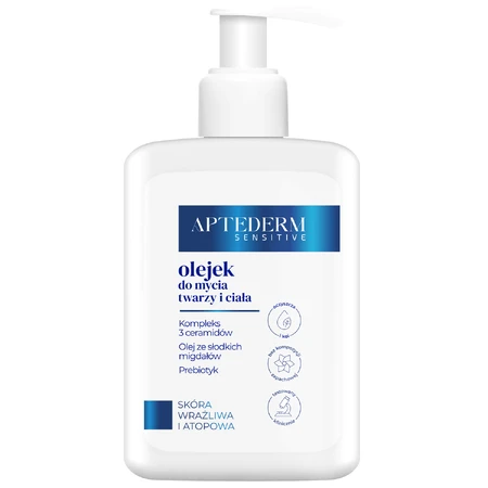 Aptederm Sensitive, очищающее масло для лица и тела, для чувствительной и атопичной кожи, 250 мл: цены и характеристики