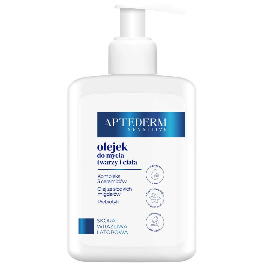Aptederm Sensitive, очищающее масло для лица и тела, для чувствительной и атопичной кожи, 250 мл: цены и характеристики