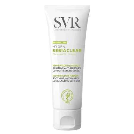 SVR Sebiaclear Creme Hydra, регенеруючий крем для шкіри, схильної до акне, 40 мл + Sebiaclear, гель, 55 мл з косметичкою безкоштовно: ціни та характеристики