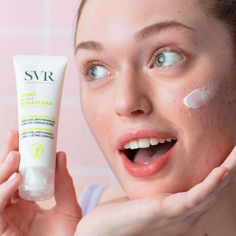 SVR Sebiaclear Creme Hydra, регенеруючий крем для шкіри, схильної до акне, 40 мл + Sebiaclear, гель, 55 мл з косметичкою безкоштовно: ціни та характеристики