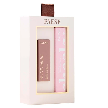 Набор Paese Cheeky Nude Look Set, тушь для ресниц Cheeky, 9 мл + Nudelightful, помада, 400 бежевый зефир, 4,5 г: цены и характеристики