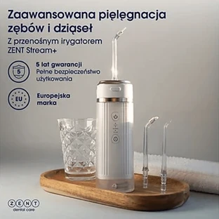 Zent Stream+, іригатор для зубів акумуляторний, складаний, рожевий, 250 мл
