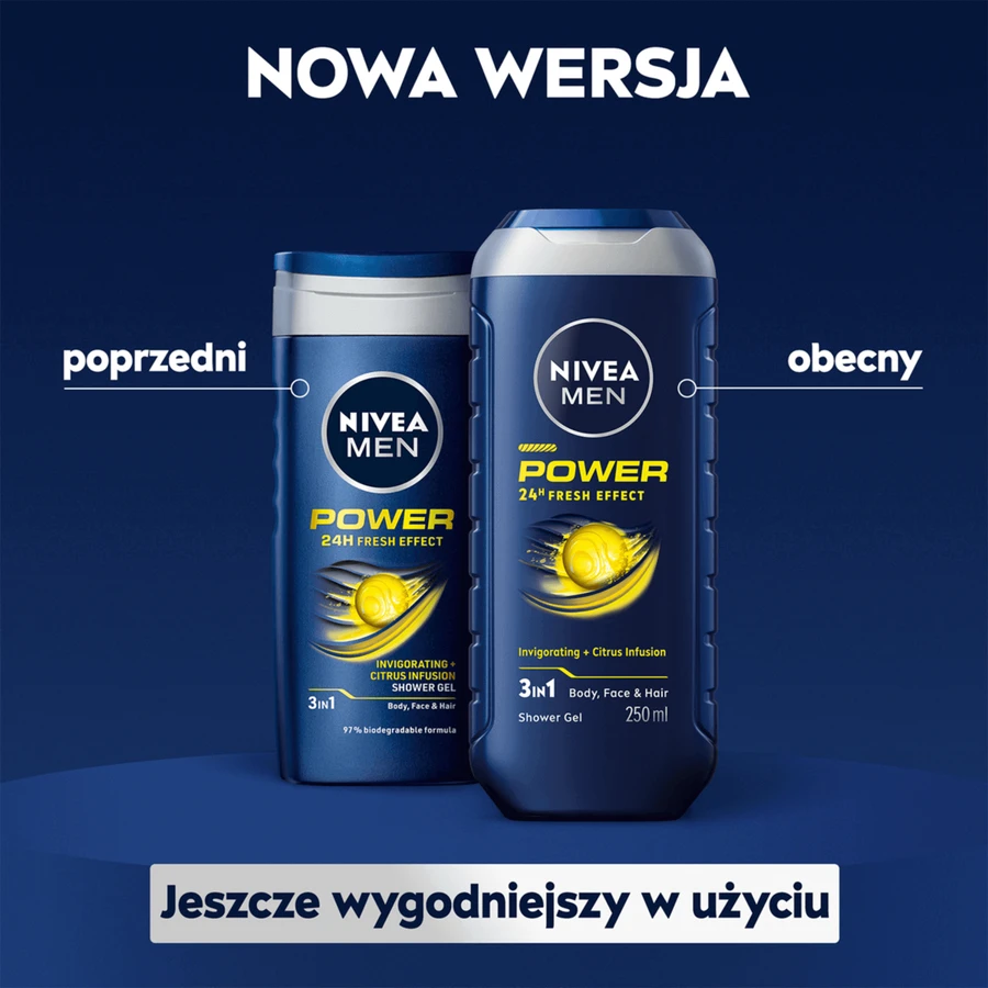 Nivea Men, Гель для душу 3-в-1, Power Fresh, 500 мл: ціни та характеристики