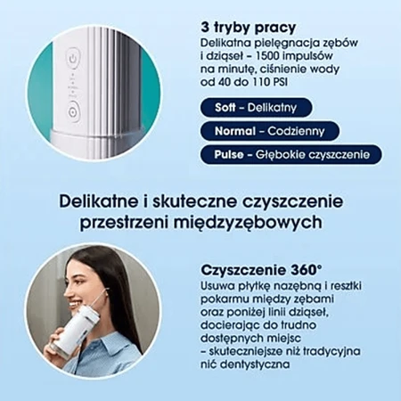 Zent Stream+, іригатор для зубів акумуляторний, складаний, темно-синій, 250 мл: ціни та характеристики