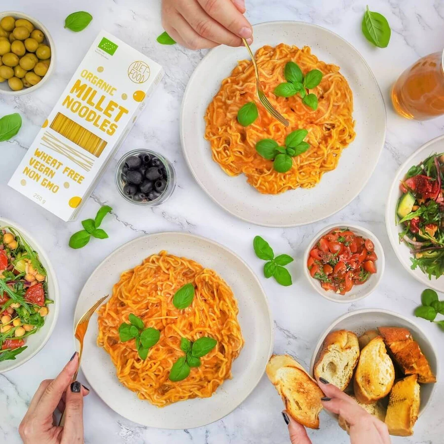 Diet-Food Organic Millet Noodles, безглютеновая лапша из проса, Bio, 250 г: цены и характеристики