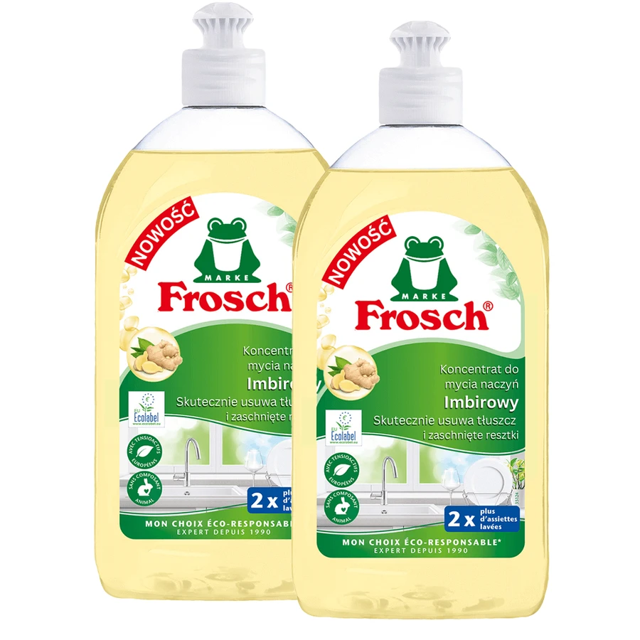 Набор Frosch, концентрат для мытья посуды, имбирь, 2 x 500 мл: цены и характеристики