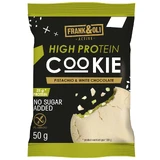 Frank&Oli High Protein, мягкое протеиновое печенье, фисташки и белый шоколад, 50 г.