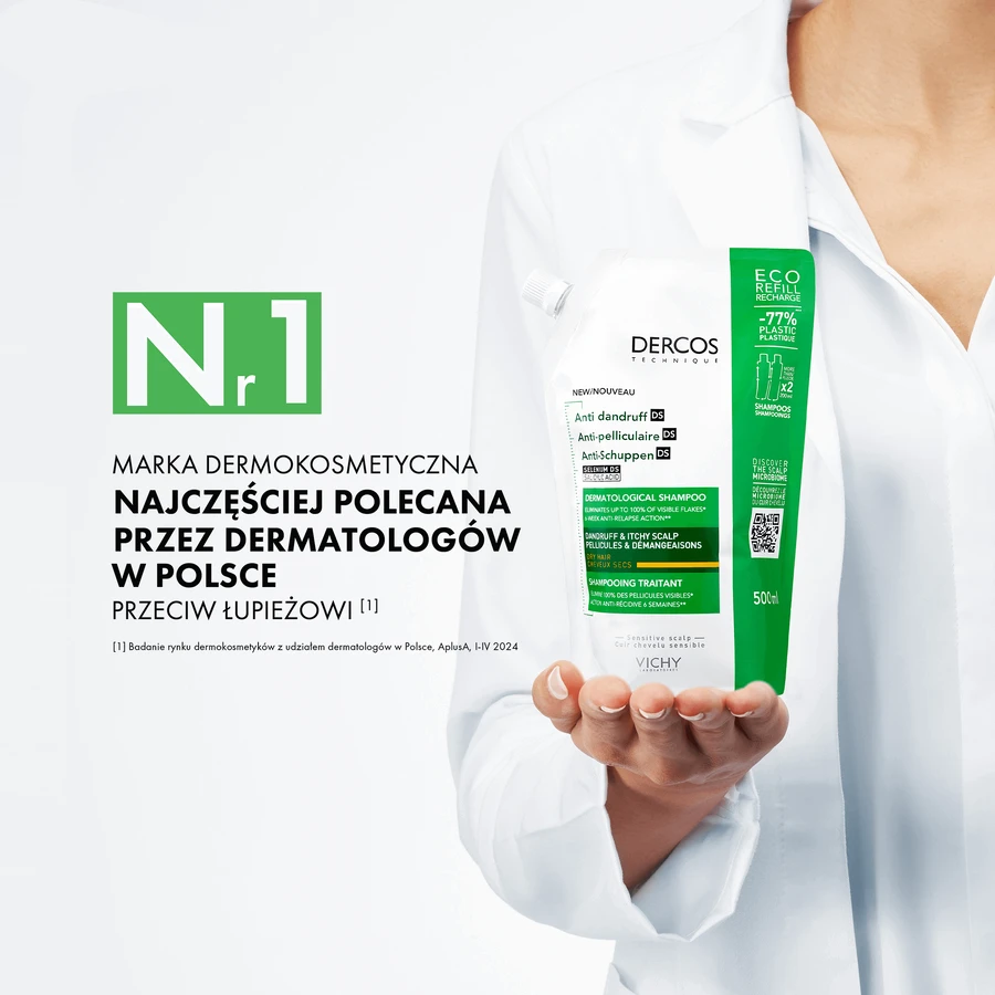 Vichy Dercos Anti Dandruff DS, шампунь проти лупи, сухе волосся, запасний, 390 мл: ціни та характеристики