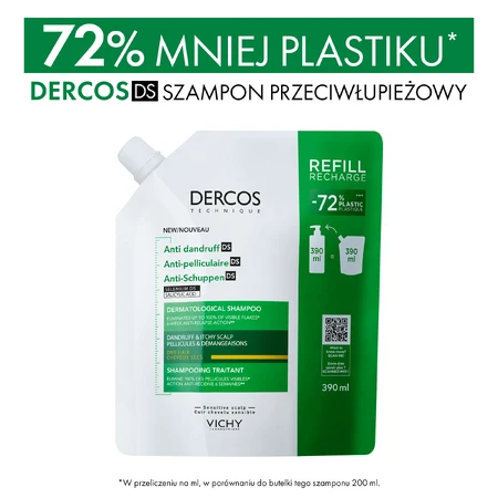 Vichy Dercos Anti Dandruff DS, шампунь проти лупи, сухе волосся, запасний, 390 мл: ціни та характеристики