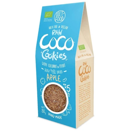 Diet-Food Raw Coco Cookies, кокосовое печенье с яблоком, Bio, 80 г.: цены и характеристики