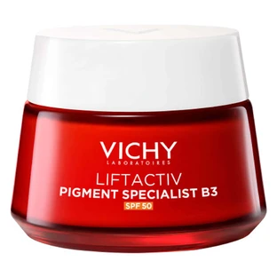 Набір Vichy Liftactiv Pigment Specialist B3, крем для зменшення знебарвлення, SPF 50, 50 мл + крем для шкіри навколо очей, 15 мл + легкий флюїд SPF 50+, 15 мл + косметичка безкоштовно