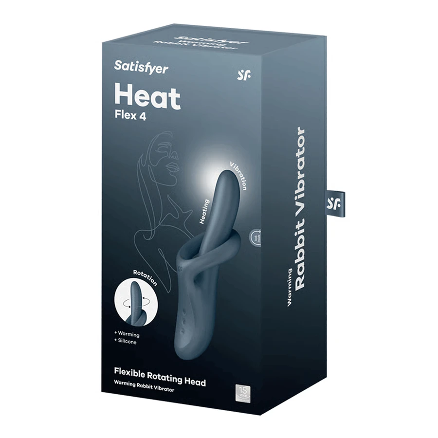 Satisfyer Heat Flex 4, вращающийся вибратор-кролик с функцией подогрева, серый: цены и характеристики