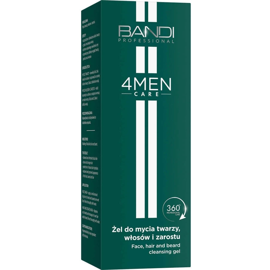 Bandi 4Men Care, очищающий гель для лица, волос и бороды, для мужчин, 150 мл: цены и характеристики