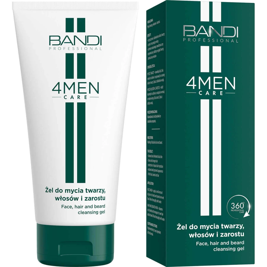 Bandi 4Men Care, очищающий гель для лица, волос и бороды, для мужчин, 150 мл: цены и характеристики