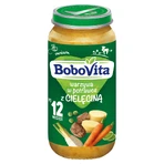 BoboVita Обідній набір, овочі в тарілці з телятиною, після 12 місяців, 5 х 250 г + Canpol, набір столових приборів у футлярі, для дітей, безкоштовно: ціни та характеристики