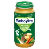 BoboVita Обідній набір, овочі в тарілці з телятиною, після 12 місяців, 5 х 250 г + Canpol, набір столових приборів у футлярі, для дітей, безкоштовно