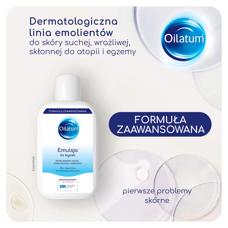 Набір Oilatum Advanced Formula, емульсія для ванн, з 1 дня життя, 2 х 250 мл + крем, суха шкіра, дуже суха, схильна до атопії та алергії, 150 г за 1 копійку: ціни та характеристики
