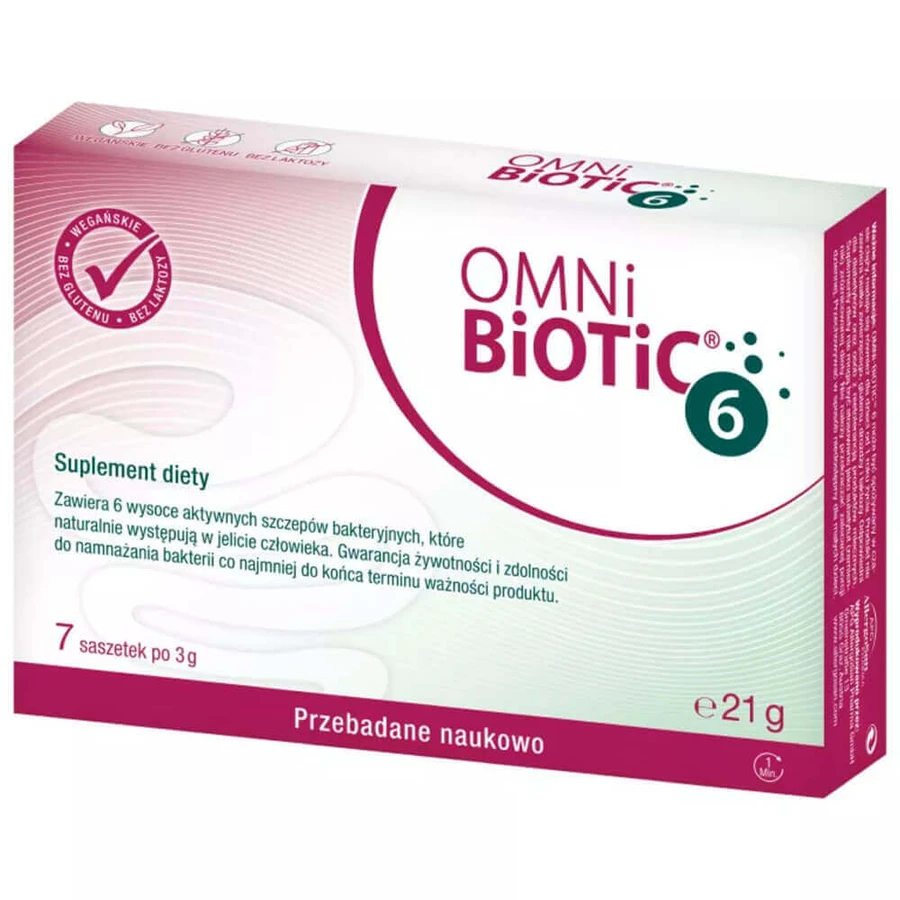 OmniBiotic 6, порошок, 3 г x 7 пакетиков: цены и характеристики