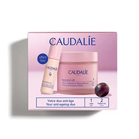 Набір Caudalie Resveratrol Lift, крем для обличчя, 50 мл + сироватка, 10 мл: ціни та характеристики