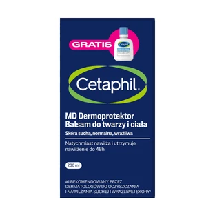 Cetaphil MD Dermoprotector, лосьйон для обличчя та тіла, 236 мл + Cetaphil EM, міцелярна емульсія для вмивання, міні-засіб, 29 мл безкоштовно