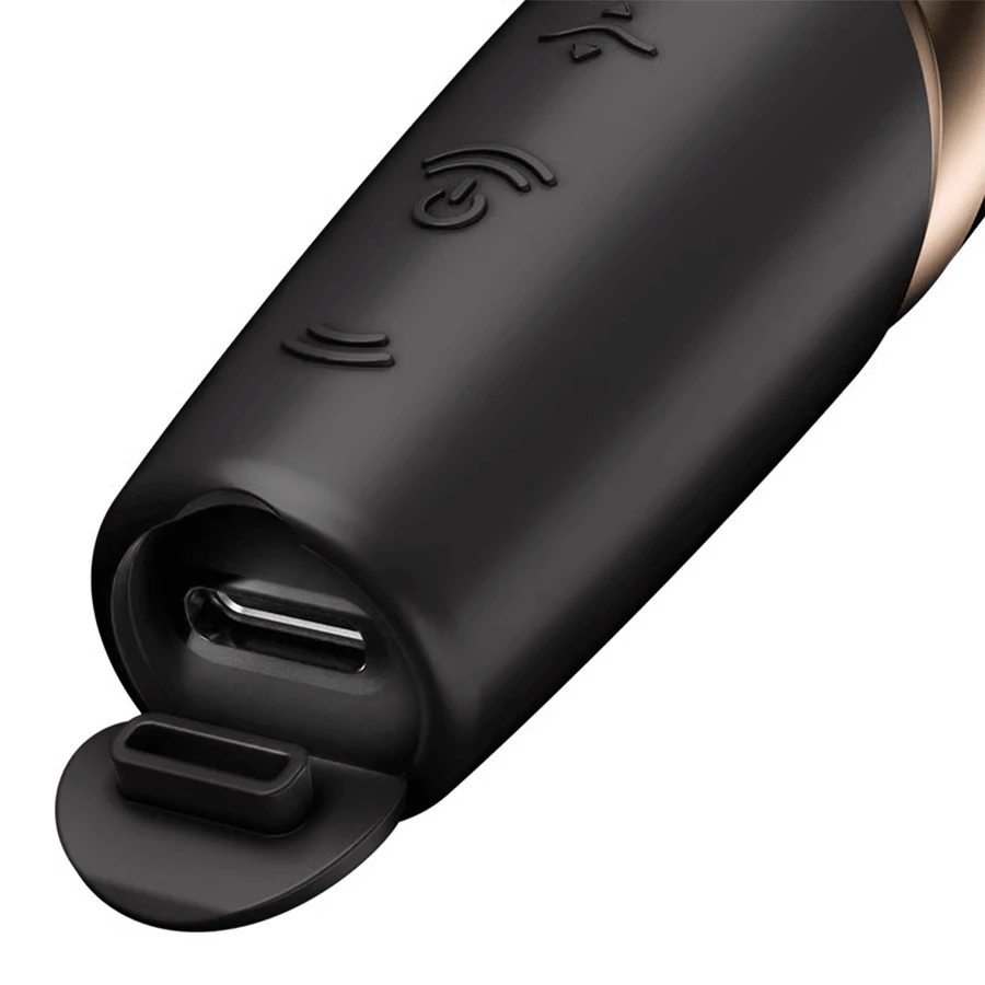 Satisfyer Perfect Kiss, безконтактний кліторальний масажер, чорний: ціни та характеристики
