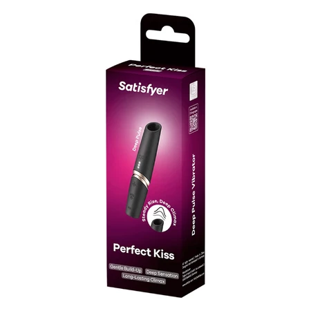 Satisfyer Perfect Kiss, безконтактний кліторальний масажер, чорний: ціни та характеристики