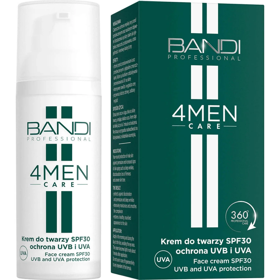 Bandi 4Men Care, крем для обличчя SPF 30, захист від UVB та UVA, для чоловіків, 50 мл: ціни та характеристики