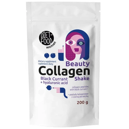 Diet-Food Beauty Collagen Shake, колагеновий коктейль з чорною смородиною, 200 г: ціни та характеристики