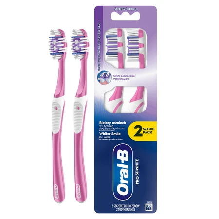 Oral-B Pro-3D White, зубная щетка, средняя, 2 шт.: цены и характеристики