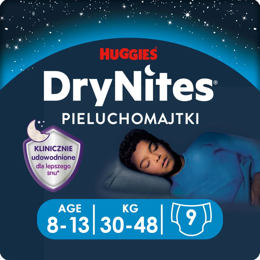 Huggies DryNites, нічні труси для хлопчиків, 8 -13 років, 30-48 кг, 9 штук: ціни та характеристики