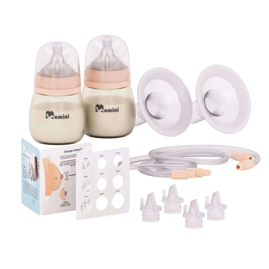 Momini MilkySilky, електронний молоковідсмоктувач, подвійний, 4-фазний + LittleCare, безкоштовний інфрачервоний термометр: ціни та характеристики