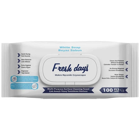 Fresh Days, полотенца для влажной уборки XXL, 100 шт.: цены и характеристики
