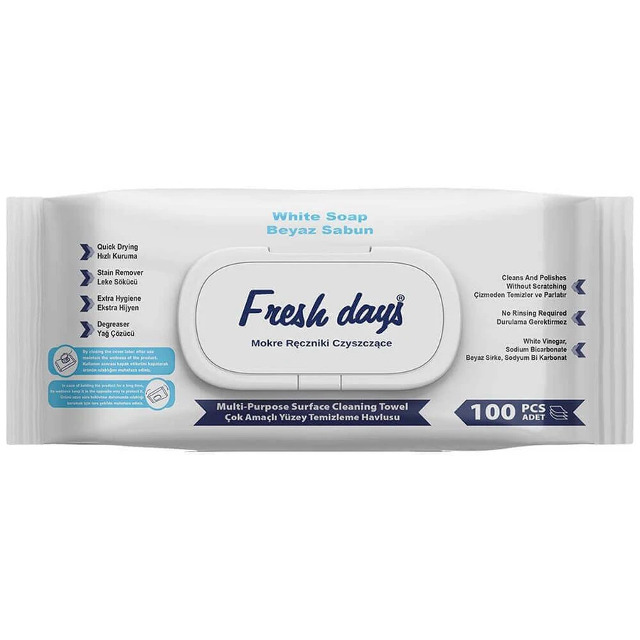 Fresh Days, полотенца для влажной уборки XXL, 100 шт.: цены и характеристики