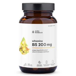 Aura Herbals Вітамін B5 200 мг, пантотенова кислота, 90 капсул