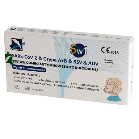 Deepblue 5in1, комбинированный набор антигенов, SARS-CoV-2 & Influenza A/B & RSV & ADV, диагностический тест на 5 вирусов, 10 штук: цены и характеристики
