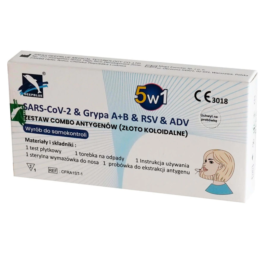 Deepblue 5in1, комбинированный набор антигенов, SARS-CoV-2 & Influenza A/B & RSV & ADV, диагностический тест на 5 вирусов, 10 штук: цены и характеристики