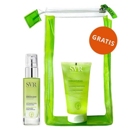SVR Sebiaclear Serum, сироватка від акне для дорослих, 30 мл + Sebiaclear, гель, 55 мл з косметичкою безкоштовно: ціни та характеристики
