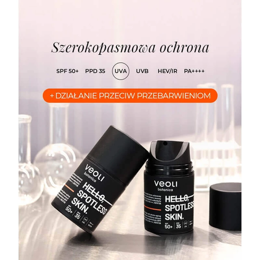 Veoli Botanica Hello, Бездоганна шкіра, крем широкого спектру дії з легким захистом від фотостаріння, для шкіри з гіперпігментацією, SPF 50+, 50 мл: ціни та характеристики