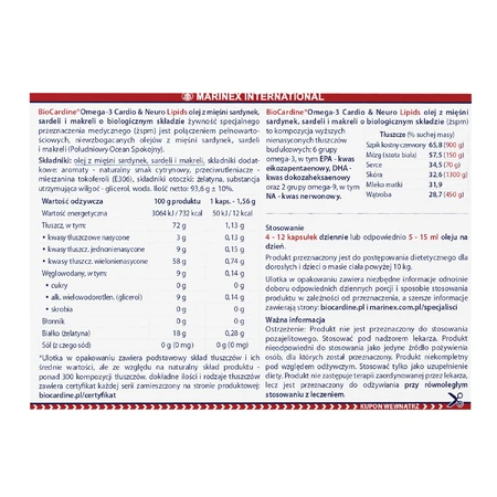 BioCardine Омега-3 кардіо- та нейроліпіди, 60 капсул: ціни та характеристики