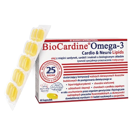BioCardine Омега-3 кардіо- та нейроліпіди, 60 капсул: ціни та характеристики