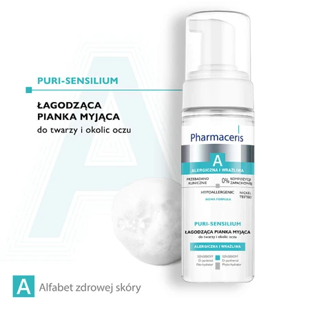 Pharmaceris A Puri-Sensilium, успокаивающая очищающая пенка для лица и области вокруг глаз, 150 мл: цены и характеристики
