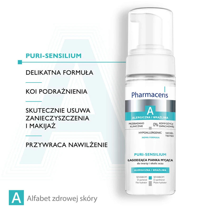 Pharmaceris A Puri-Sensilium, успокаивающая очищающая пенка для лица и области вокруг глаз, 150 мл: цены и характеристики