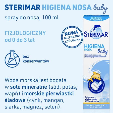 Sterimar Baby Nasal Hygiene, фізіологічний назальний спрей від 0 до 3 років, 100 мл: ціни та характеристики