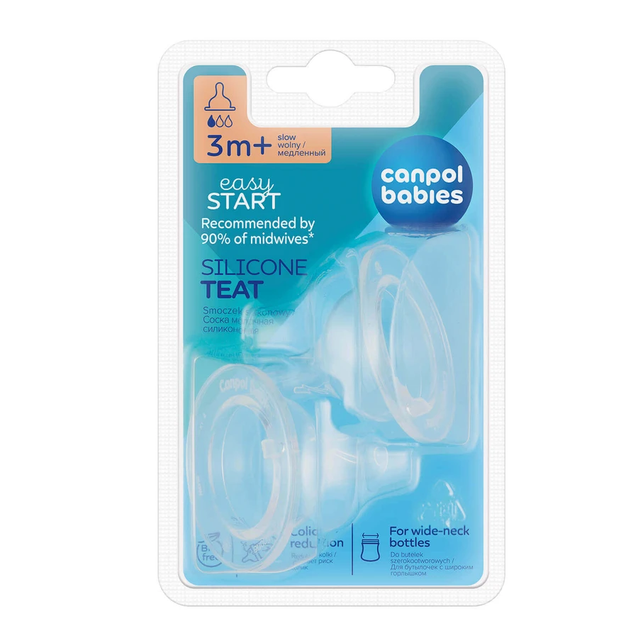 Canpol Babies Easystart, силиконовая соска для бутылочек с широким горлышком, бесплатная, 3-6 месяцев, 2 штуки: цены и характеристики