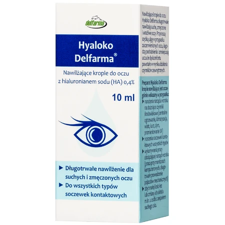 Delfarma Hyaloko увлажняющие глазные капли, 10 мл: цены и характеристики