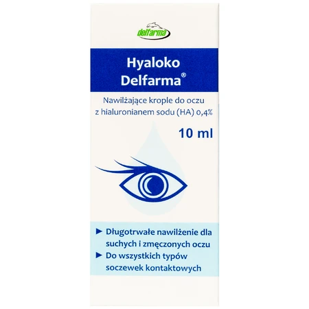 Delfarma Hyaloko увлажняющие глазные капли, 10 мл: цены и характеристики