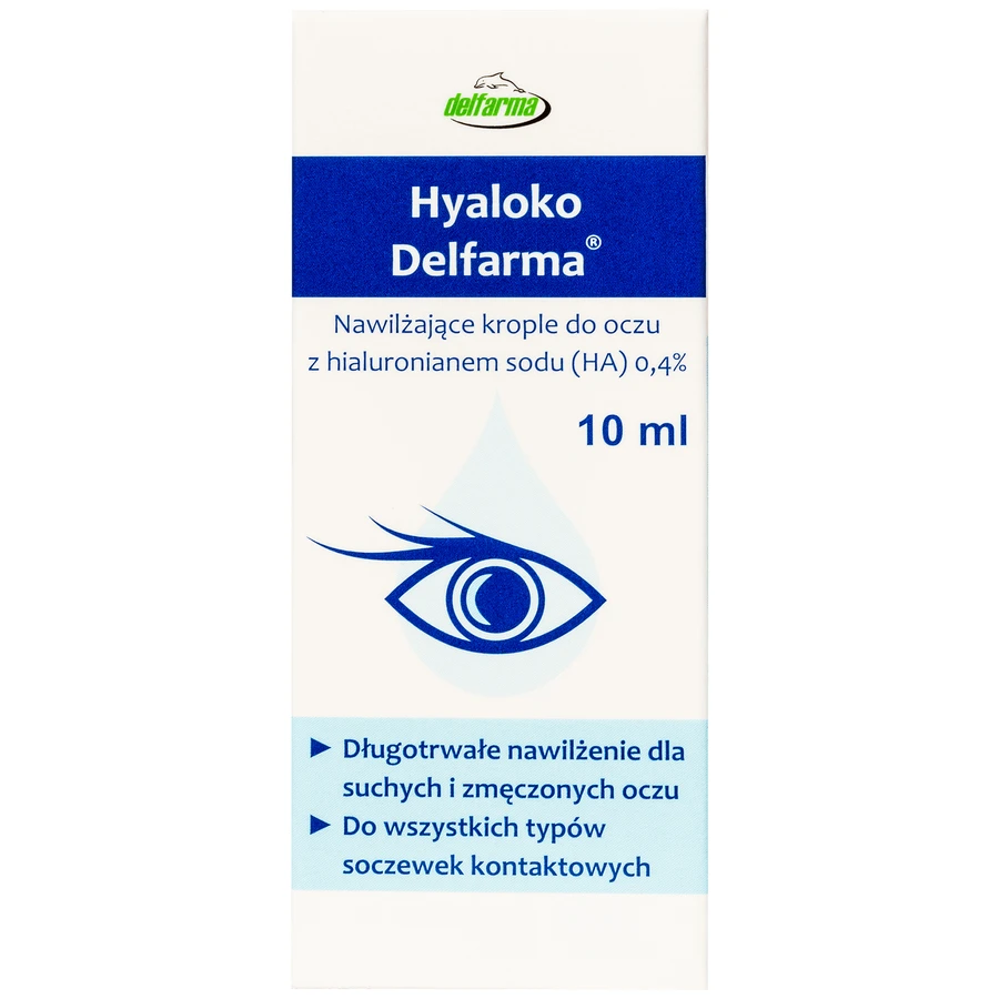 Delfarma Hyaloko увлажняющие глазные капли, 10 мл: цены и характеристики