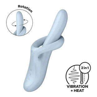 Satisfyer Heat Flex 4, вибратор с подогревом для стимуляции точки G, синий, 1 шт.