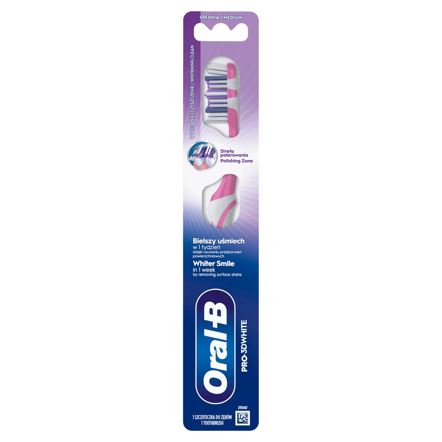 Oral-B Pro-3D White, зубная щетка, средняя, 1 шт.: цены и характеристики
