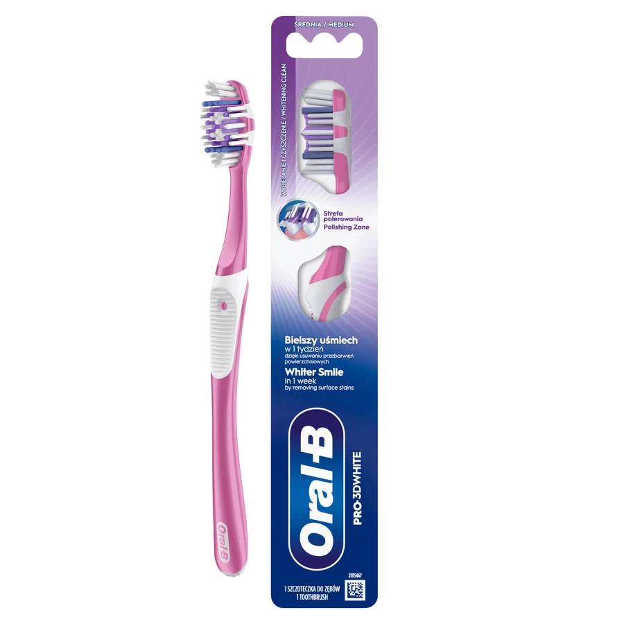 Oral-B Pro-3D White, зубная щетка, средняя, 1 шт.: цены и характеристики